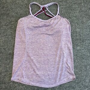 Lululemon Lighten Up Tank 4 Purple Zinfandel Built In Bra Loose Back Top